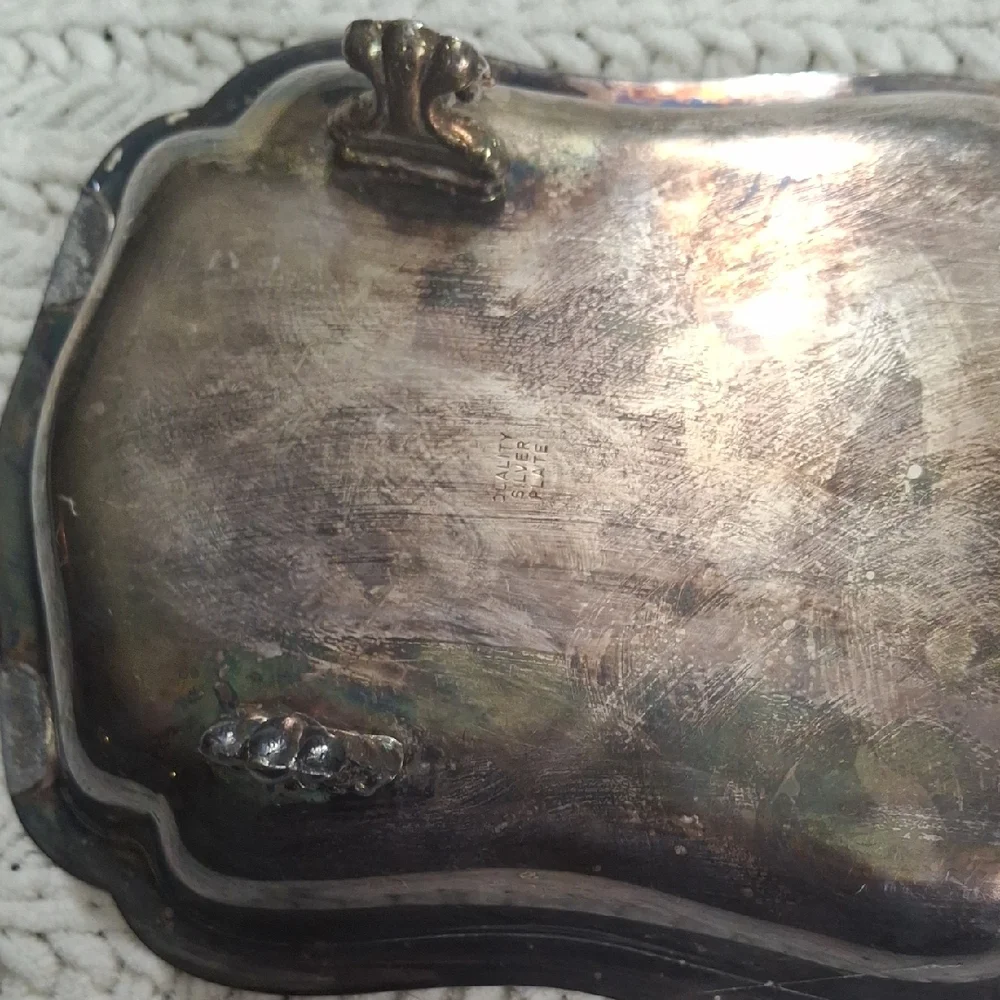 Elegant Silver Tray for Home Bath